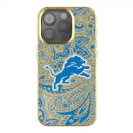 Keyscaper - NFL - Detroit Lions Paisley Bling iPhone Case - 15 - Gold