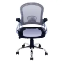 CorLiving - Workspace 5-Pointed Star Leatherette and Mesh Office Chair - Gray/Black - Front_Zoom