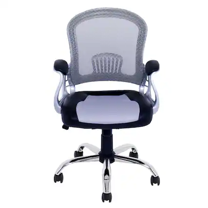 Front. CorLiving - Workspace 5-Pointed Star Leatherette and Mesh Office Chair - Gray/Black.