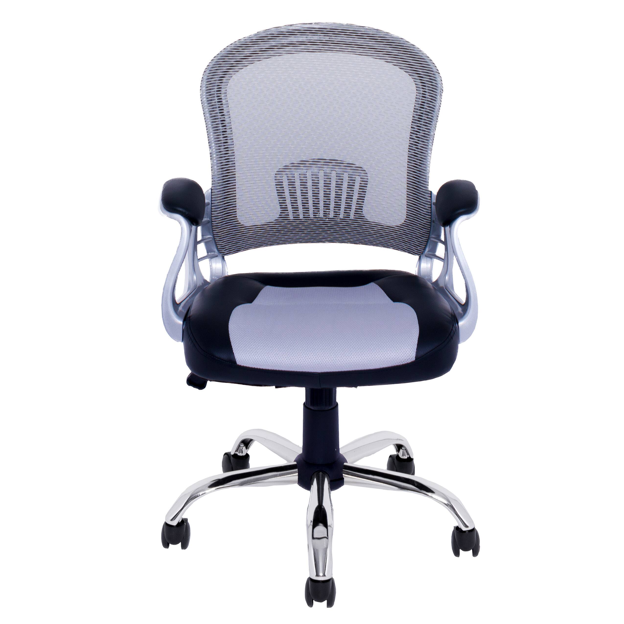 Front. CorLiving - Workspace 5-Pointed Star Leatherette and Mesh Office Chair - Gray/Black.
