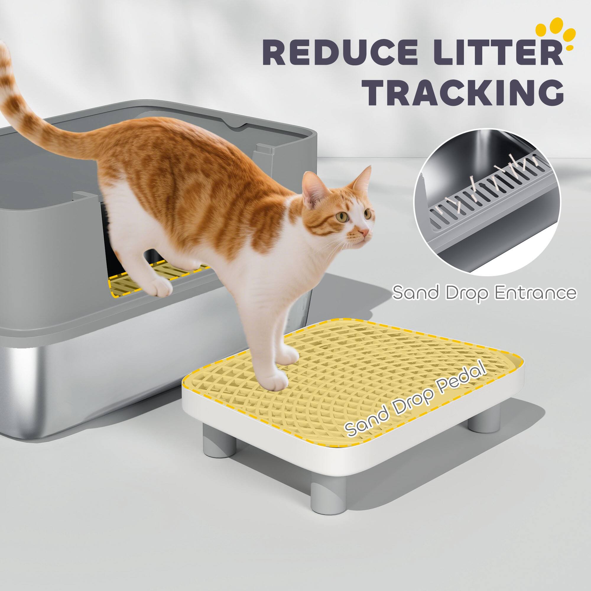 REDUCE LITTER TRACKING

Sand Drop Entrance

Sand Drop Pedal