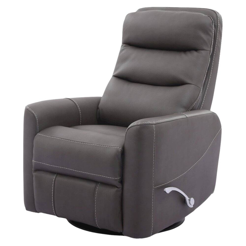 Front. Starlight Canyon Home - Haze Swivel Recliner Chair with Glider Base and Soft Fabric Comfort - Grey.