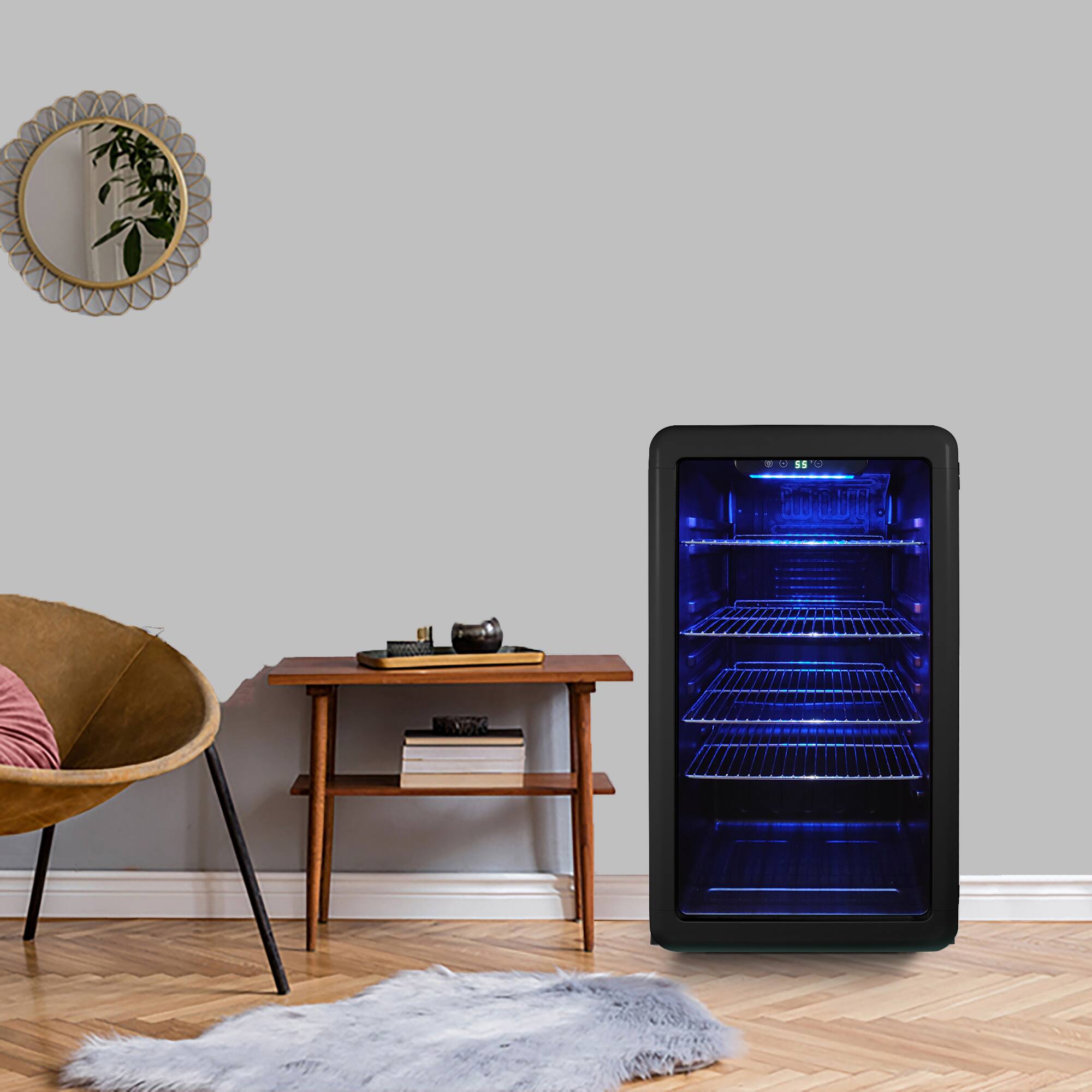 Alt View 9. Magic Chef - 3.4 cu. ft. Retro Beverage Cooler, in Black - Black.
