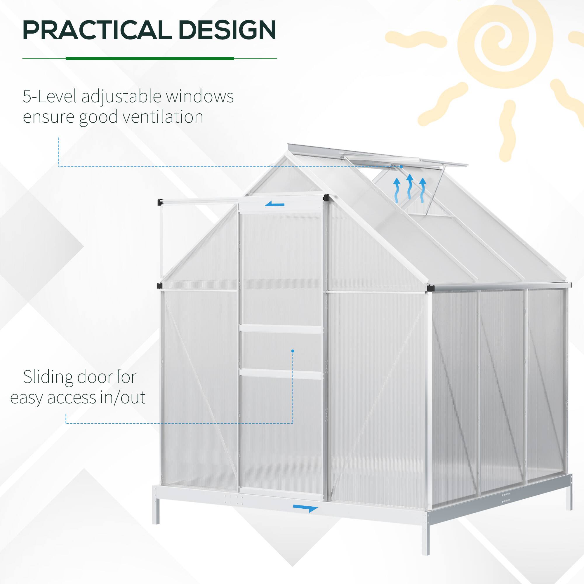PRACTICAL DESIGN

5-Level adjustable windows ensure good ventilation

Sliding door for easy access in/out