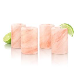 Final Touch - Himalayan Salt Tequila Shot Glasses, Set of 4, 1.5 oz Each - Pink
