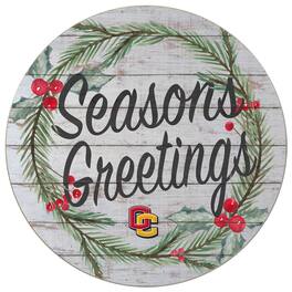 Jardine - Oberlin Yeomen 20'' x 20'' Season's Greetings Circle - White