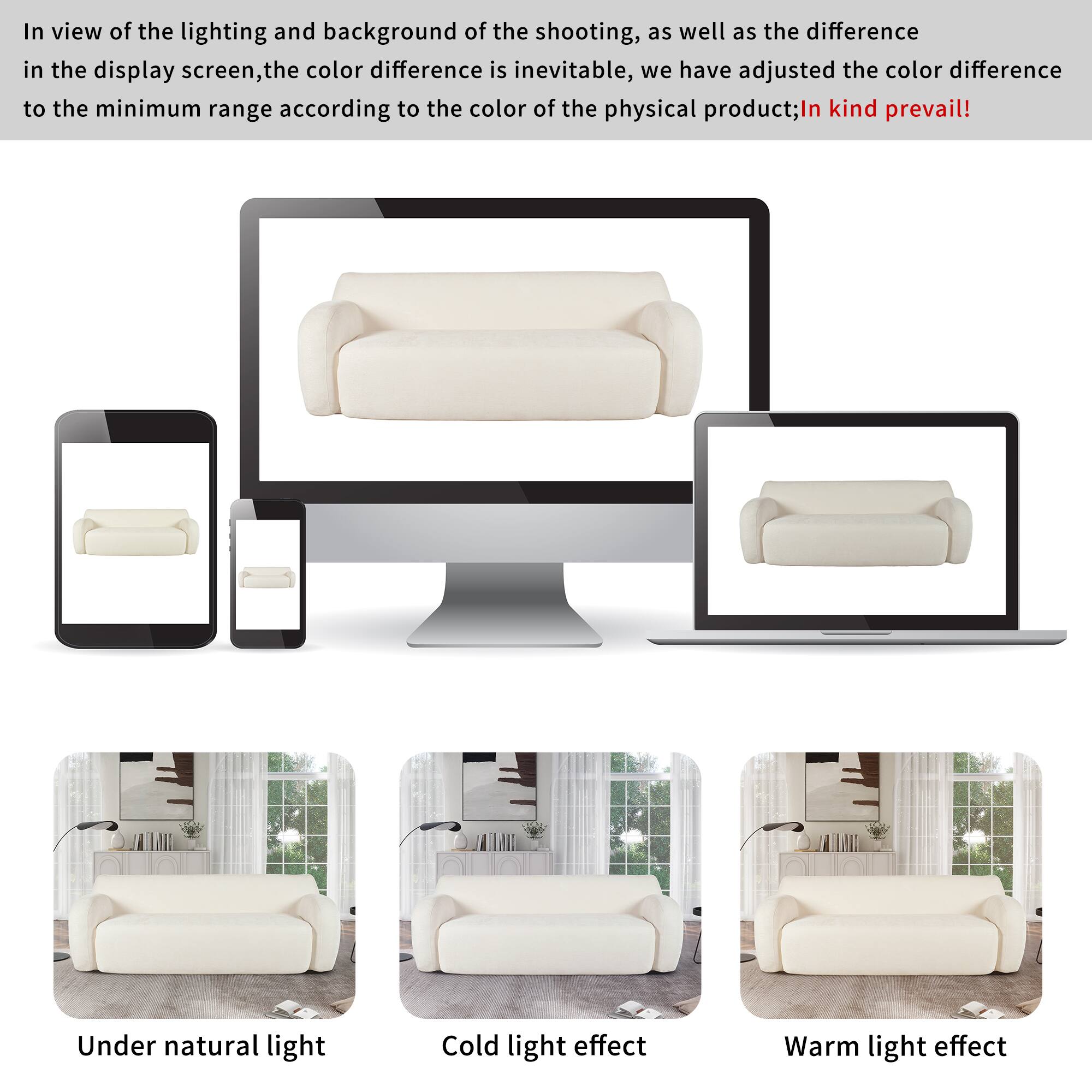 Under natural light
Cold light effect
Warm light effect