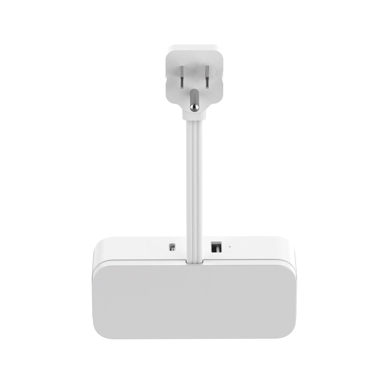 Angle. TESSAN - 0.5Ft Short Flat Extension Cord Plug,Surge Protector small Power Strip with 4 Outlets and 3USB Ports(1USB C),Grey White - Grey White.