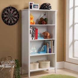 Kings Brand Furniture - Samuel 4-Shelf Wood Bookcase - White