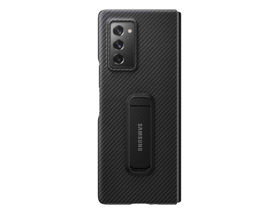 Front. Samsung - Samsung Standing Cover Case for Galaxy Z Fold2 5G | Color: Black - Black.