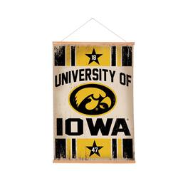 Evergreen Enterprises - Iowa Hawkeyes 24" x 36" Antique Style Canvas Wall Art Tapestry with Wood Frame - Multicolor