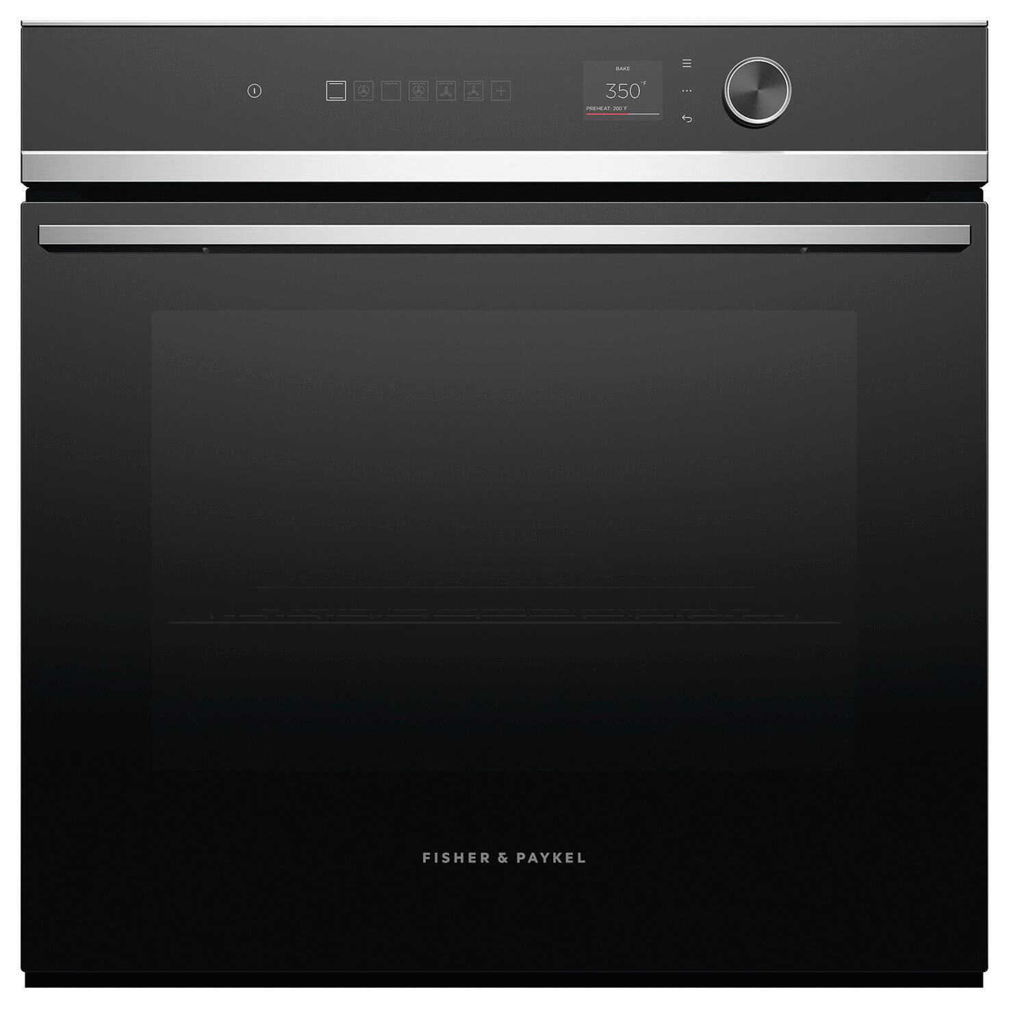 Fisher & Paykel - 24-in Built-In Single Electric Convection Wall Oven - Stainless Steel - Front_Zoom