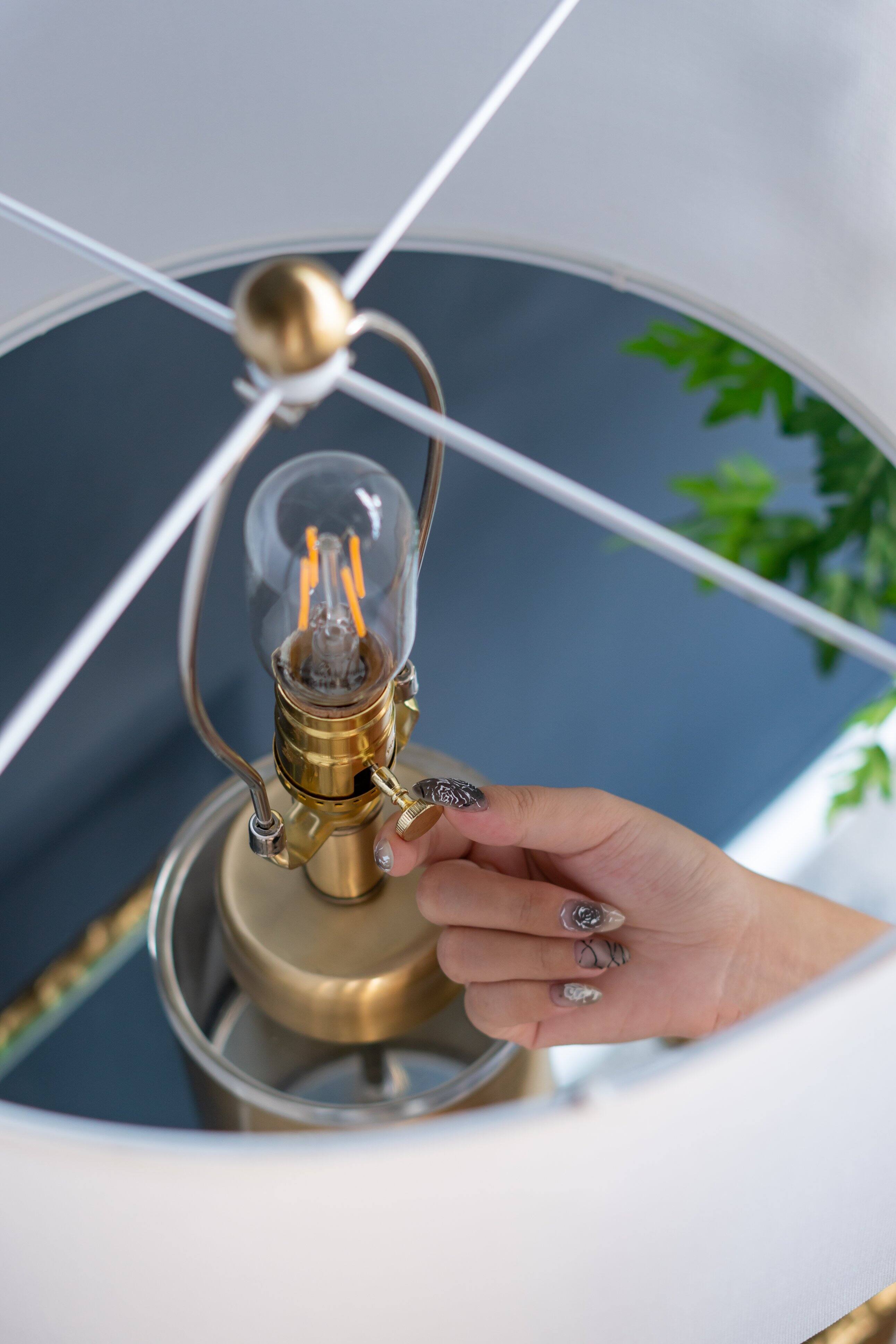 Alt View 4. Dexmalle - Dexmalle-Cylinder Table Lamp with Drum Shade-Gold and White.