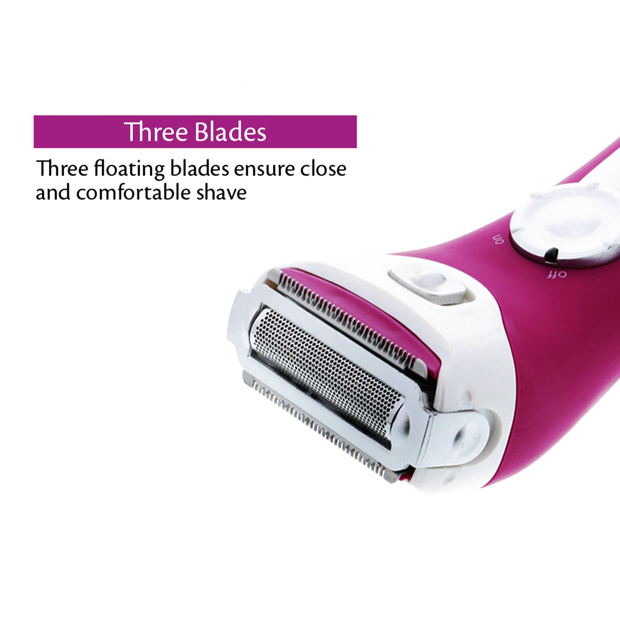 Three Blades

Three floating blades ensure close and comfortable shave