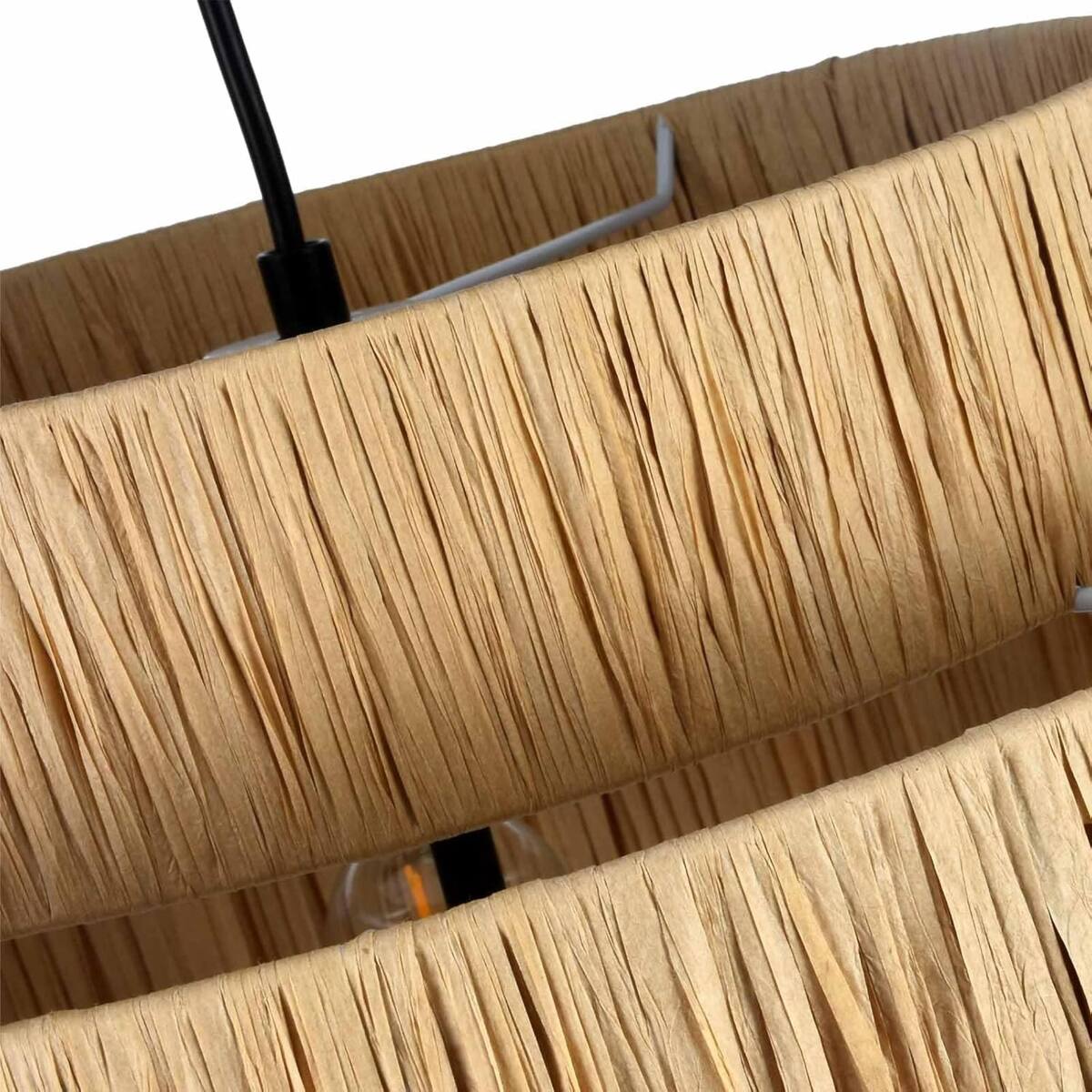 Alt View 1. Loheer - Loheer 3 Light Boho Chandelier with Natural Rattan Shade for Dining Room.