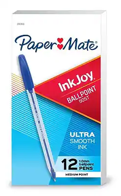 Paper Mate - InkJoy 50ST Ballpoint Pen, Medium Point, Dozen - Blue Ink