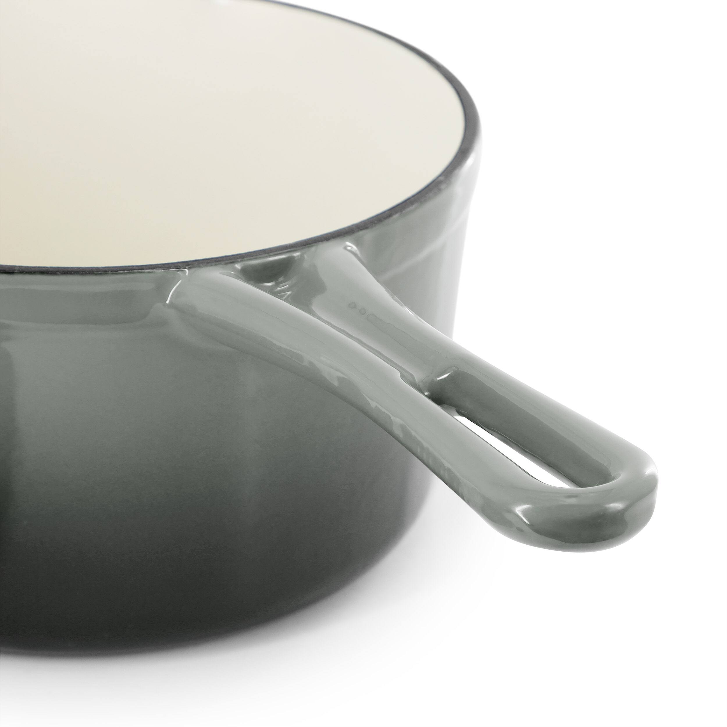 Alt View 3. Mega Chef - MegaChef 2 Quart Enameled Cast Iron Sauce Pan in Gradient Gray - Gray.