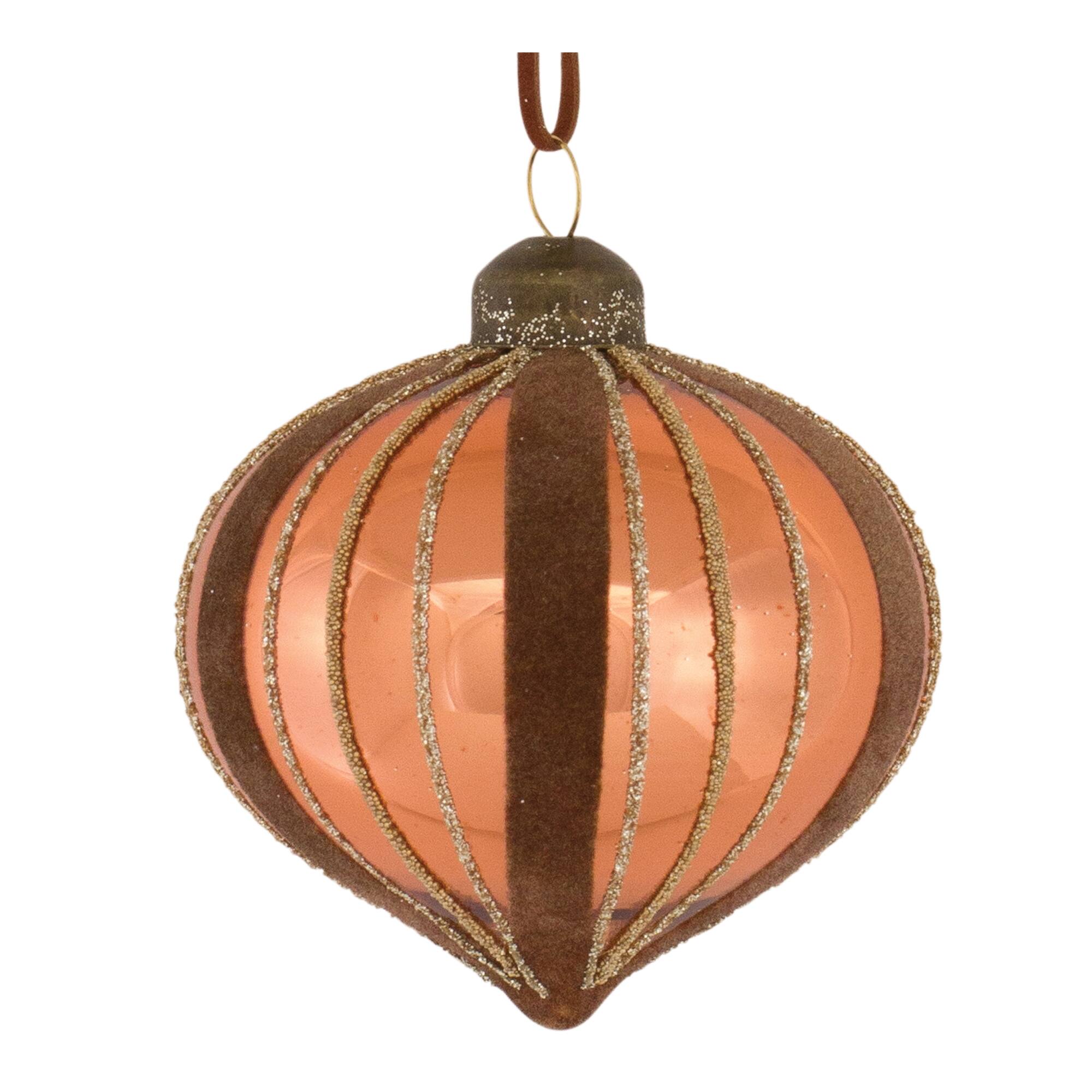 Alt View 2. BreeBe - Copper Glass Holiday Ornament (Set of 12) - Copper.