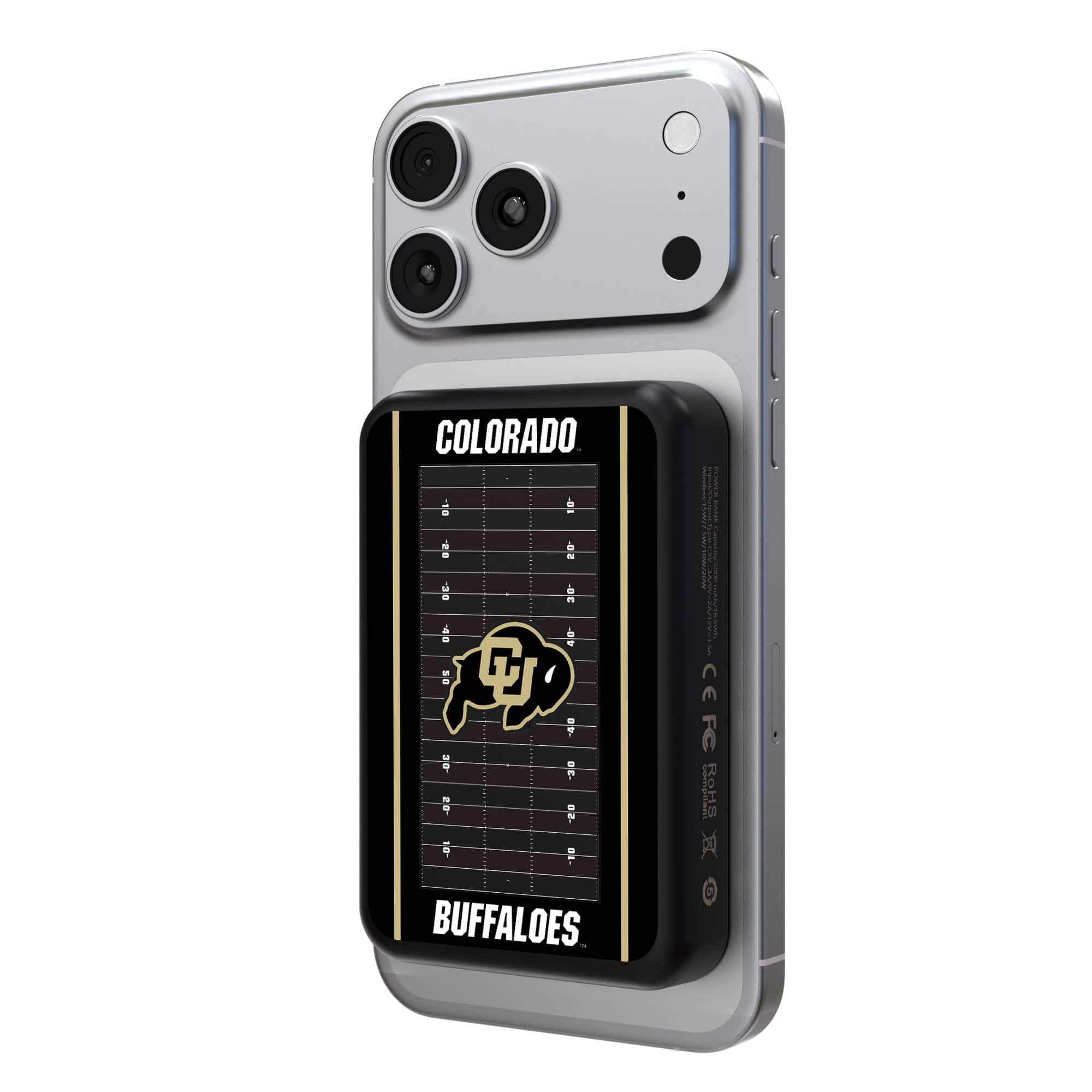 Keyscaper - Colorado Buffaloes 5000mAh Wireless Magnetic Power Bank - Black