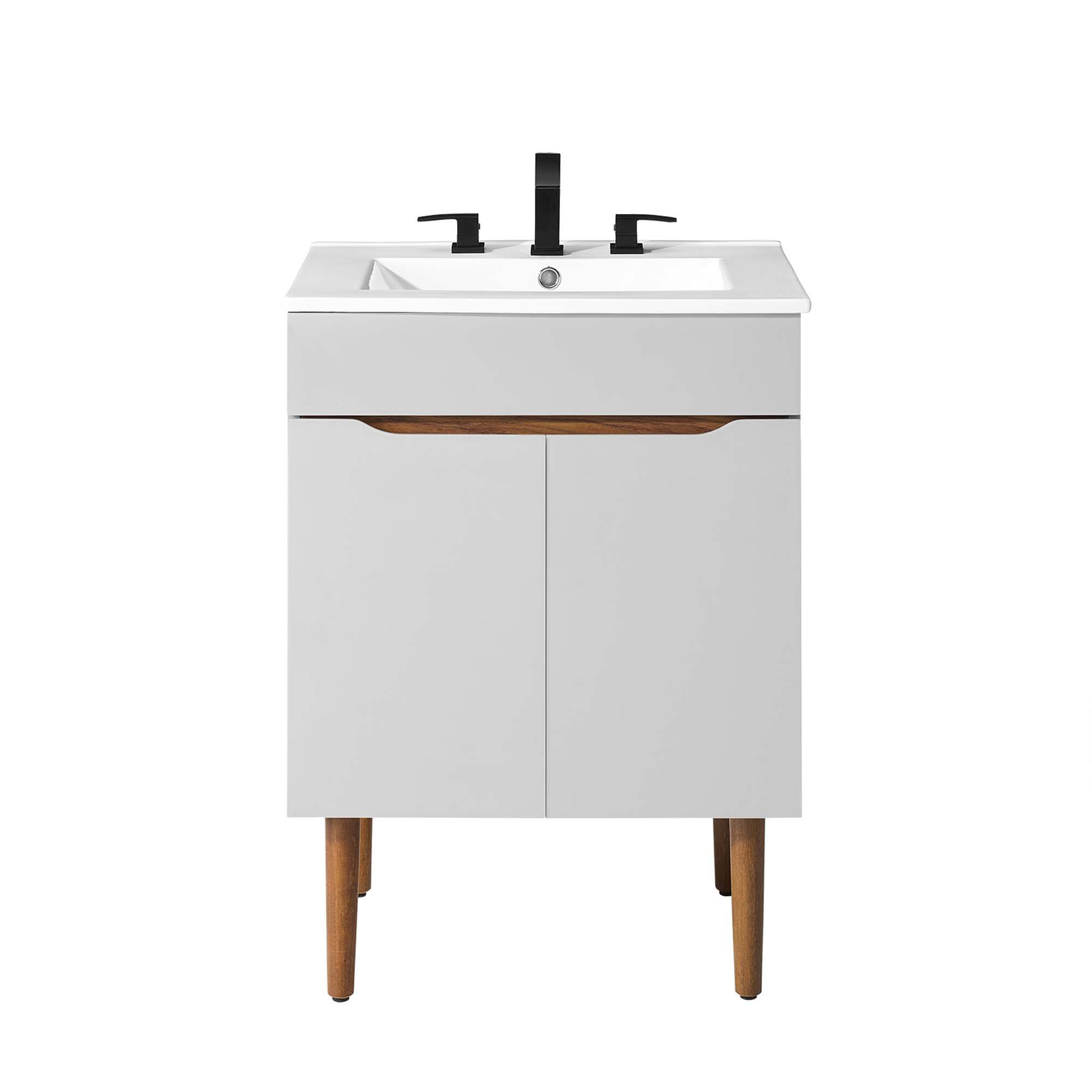 Alt View 7. Modway - Harvest Bathroom Vanity Basin Included - Gray White.
