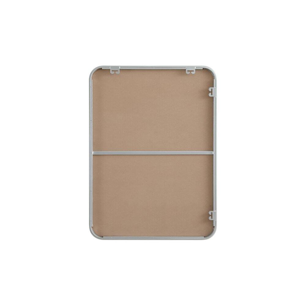 Angle. Elegant Decor - Contour Metal Rectangle Mirror 22x30 in Silver - Silver.