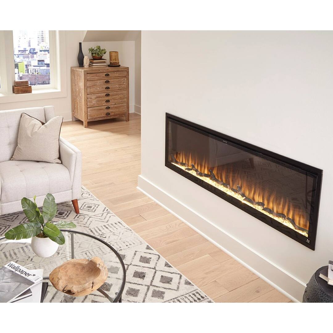 Alt View 5. Touchstone Home Products - 60 in. Wall Mounted Recessed Sideline Elite Smart Electric Fireplace 1500W - Black.