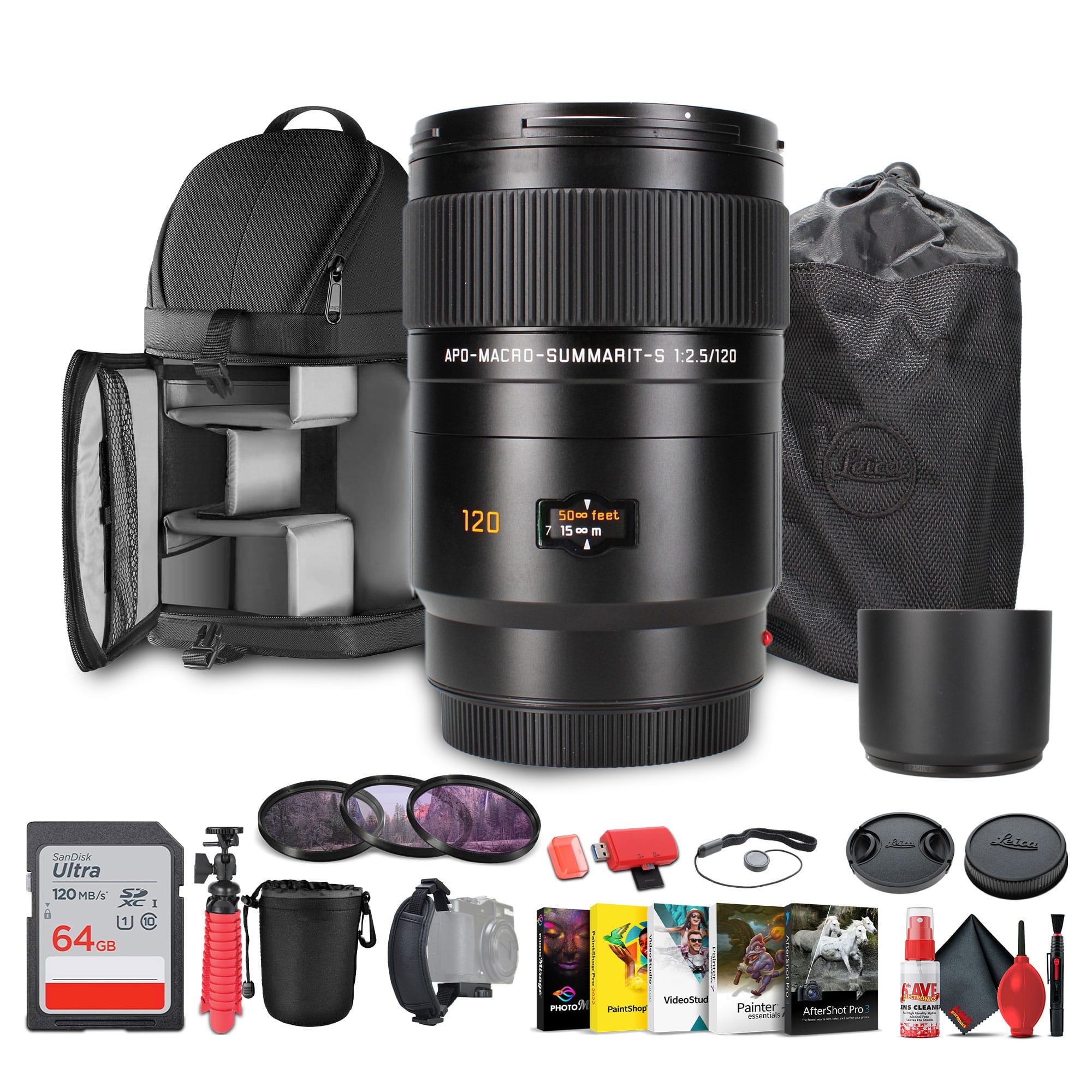 Leica APO Macro Summarit S 120mm f/2.5 Lens + Sling Backpack