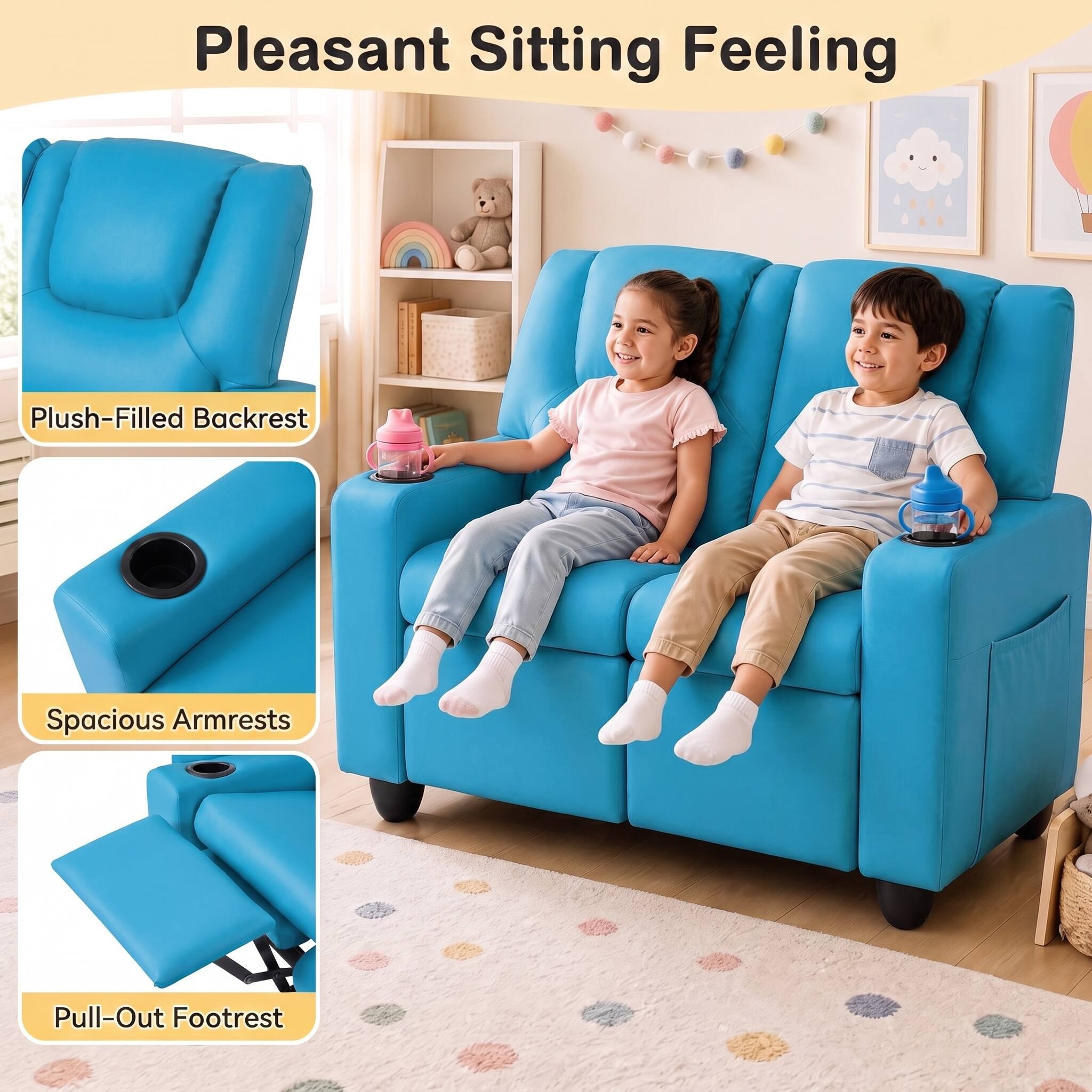 Pleasant Sitting Feeling

Plush-Filled Backrest

Spacious Armrests

Pull-Out Footrest