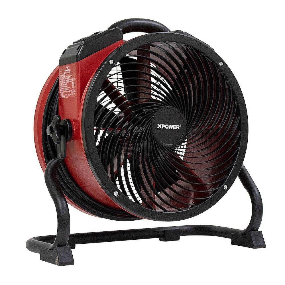 Angle. XPOWER - X-39AR 1/4 HP 2100 CFM Sealed Motor Ventilation Axial Air Mover Blower Fan - Red - Red.