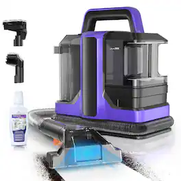 Tasvac - C7 450W Carpet Cleaner Machine, Fabric Cleaning Machine, Deep Cleaning Machine for Pets, Stairs, Sofa Carpets, Upholster - Black and Purple