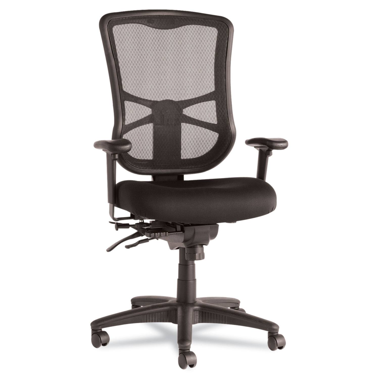 Front. Alera - REMOVE - Elusion Series Mesh High-Back Multifunction Chair, Supports Up to 275 lb, 17.2" to 20.6" Seat Height, Black - Black.