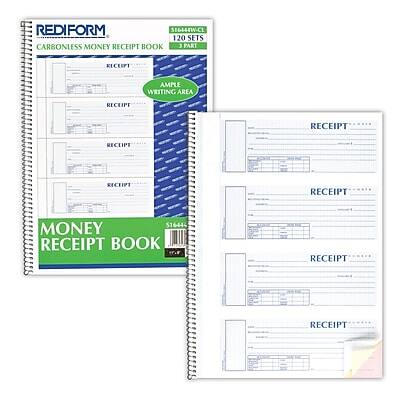REDIFORM
CARBONLESS MONEY RECEIPT BOOK
20 SETS
AMPLE WRITING AREA
MONEY RECEIPT BOOK
S16444