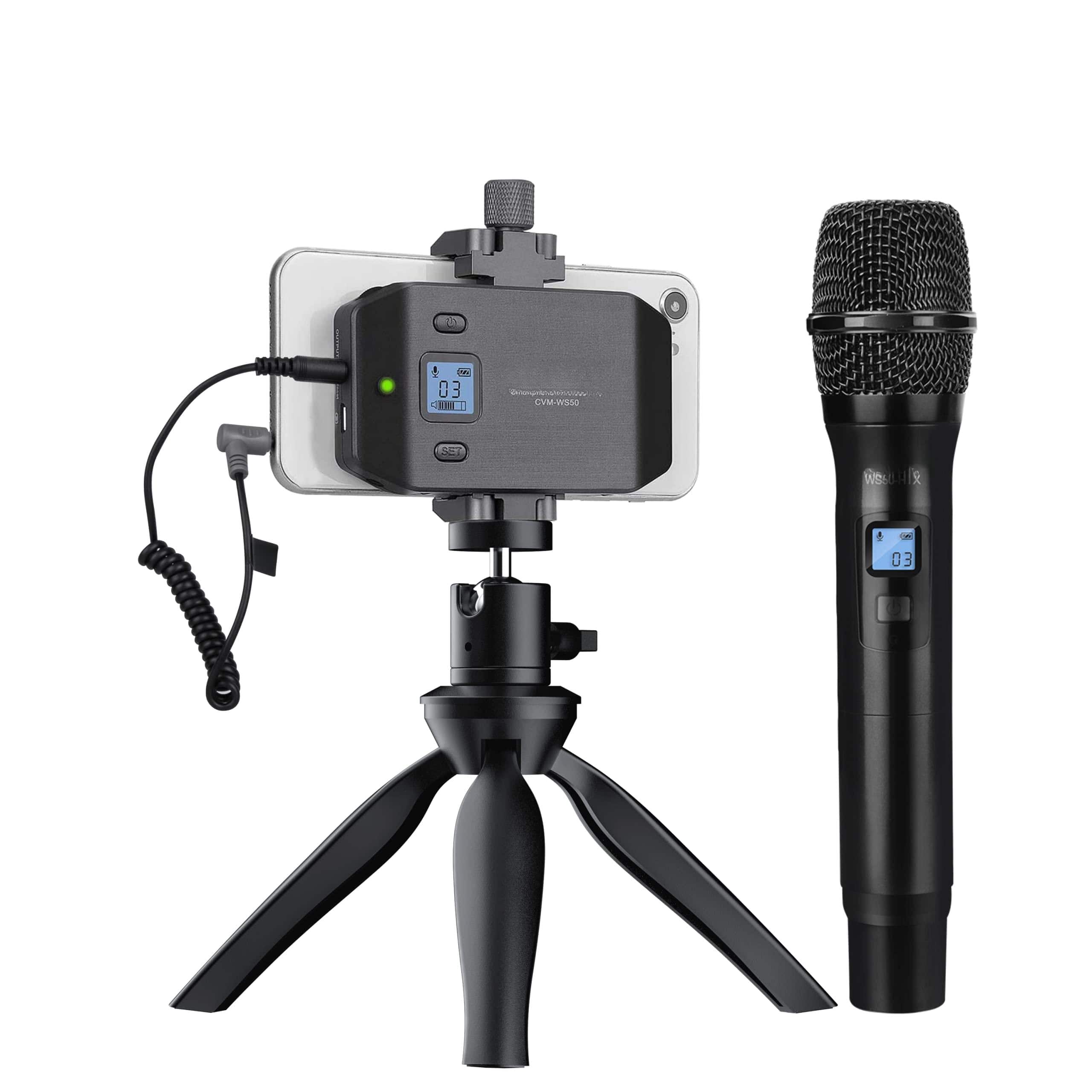 Dazzling Pops - Wireless Microphone For Smartphone Cvm ws50 h Handheld Iphone android Phones Interview Professional Recording - Default