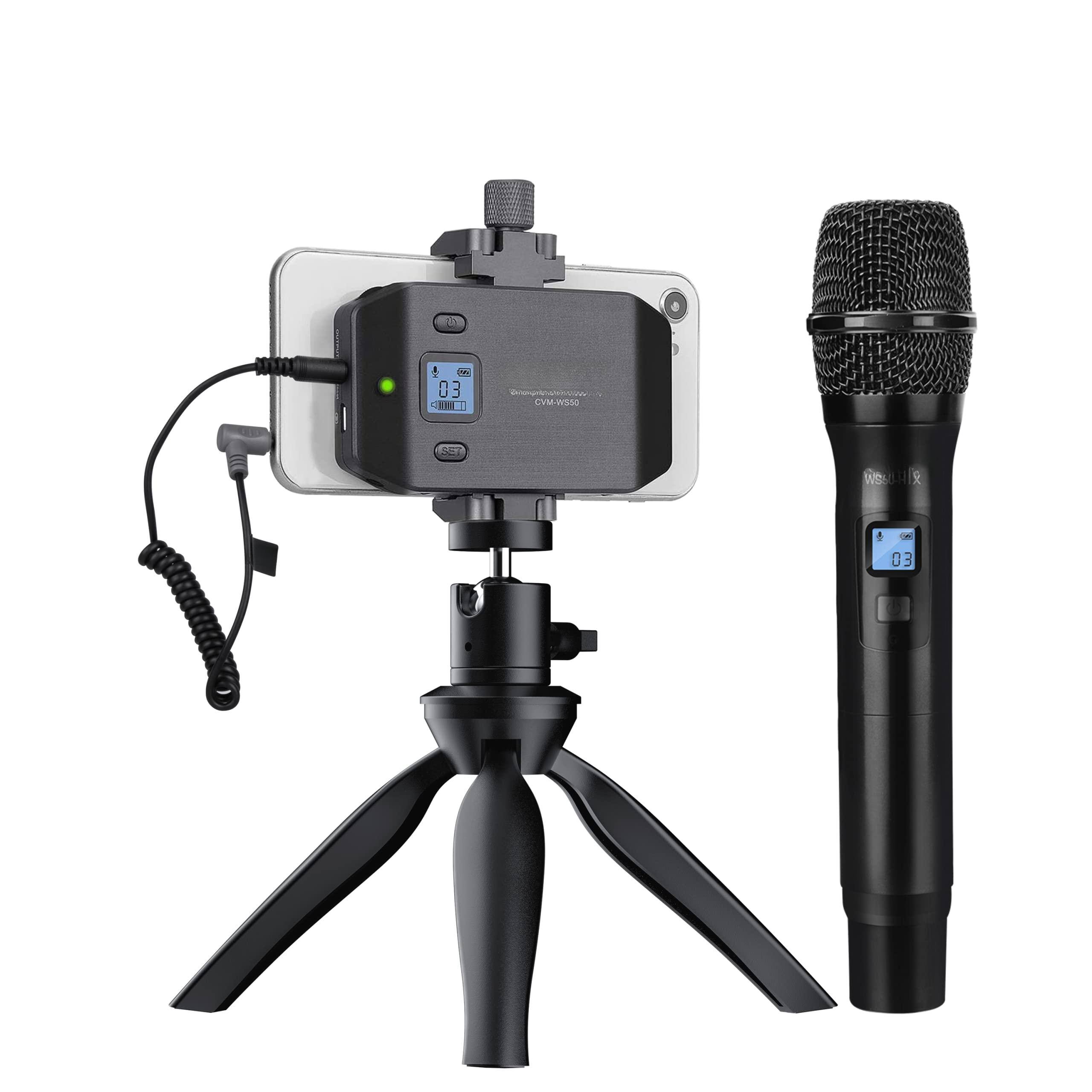 Front. Dazzling Pops - Wireless Microphone For Smartphone Cvm ws50 h Handheld Iphone android Phones Interview Professional Recording - Default.