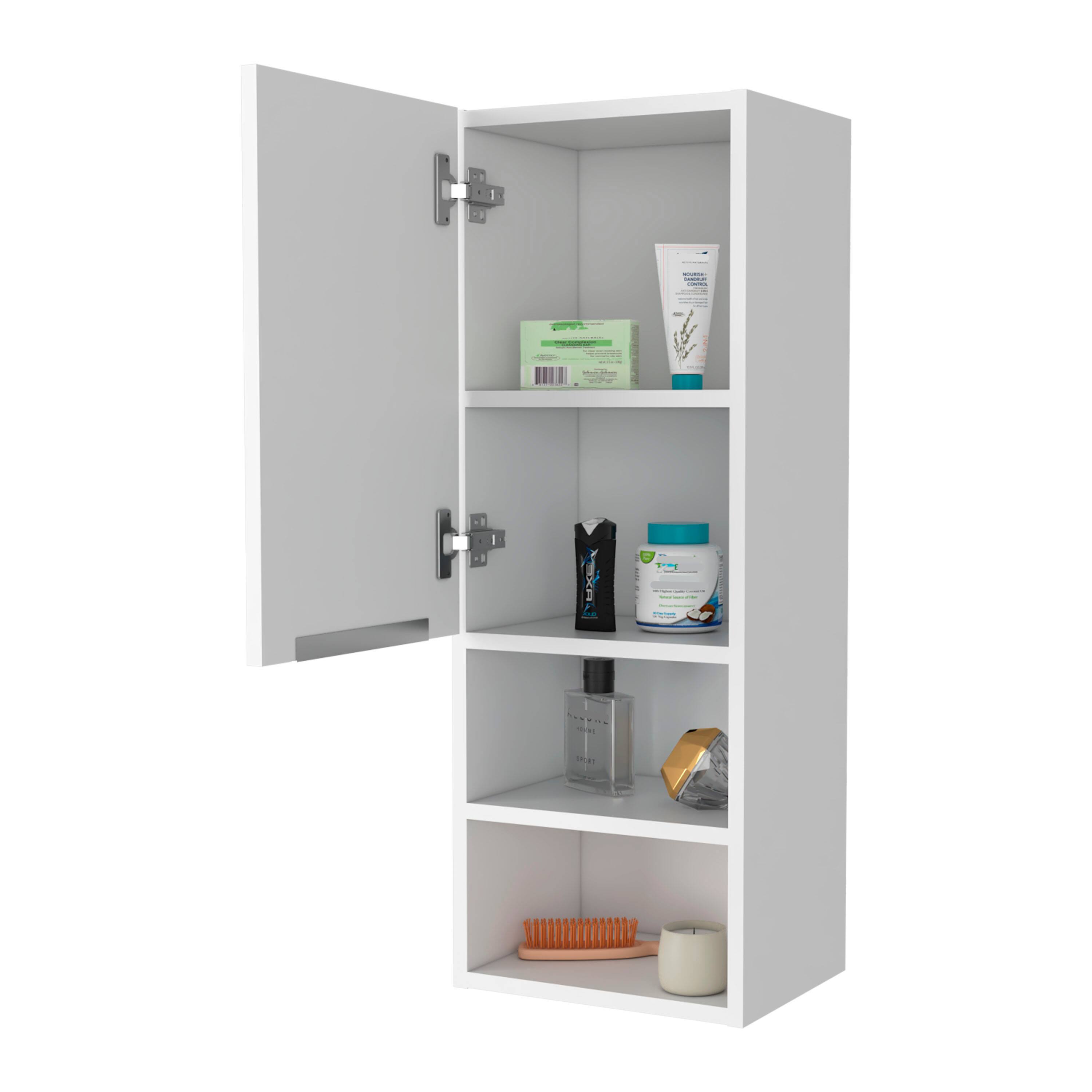 Alt View 1. TinyHomie - Medicine Cabinet Two Shelves Single Door Cabinet Two Interior Shelves - White.