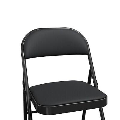 Alt View 2. Staples - Staples Luxura Faux Leather Folding Chair, Black, 4/Pack (51504) - Black.