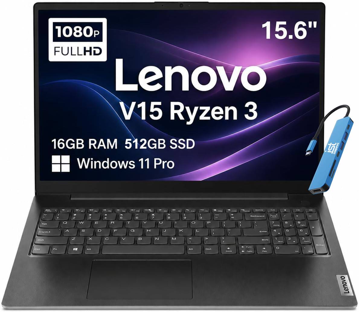 1080 15.6" FULLHD Lenovo V15 Ryzen 3 16GB RAM 512GB SSD Windows 11 Pro