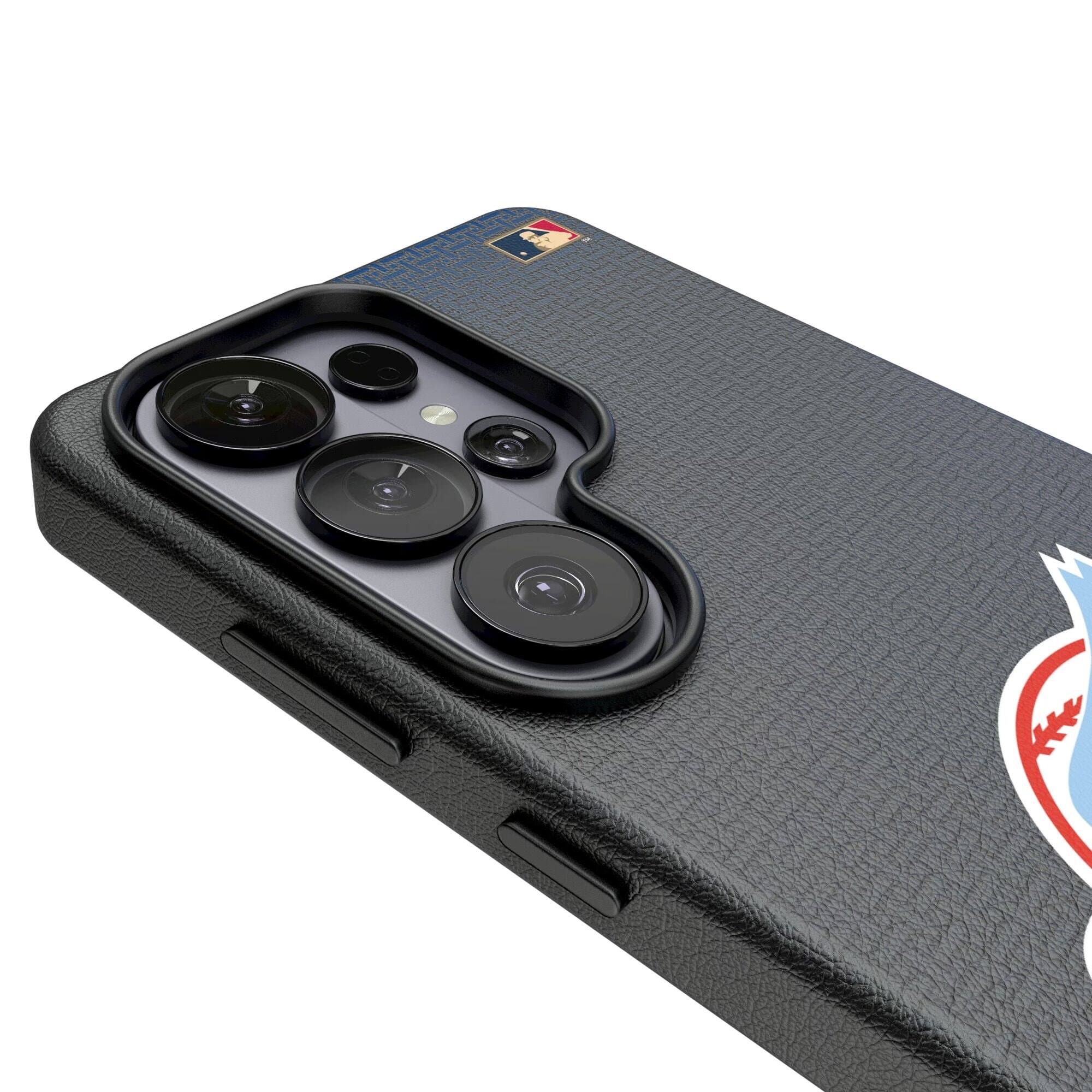 Alt View 2. Keyscaper - Toronto Blue Jays Cooperstown Collection 1977-1988 Galaxy Magnetic Bump Case - S25 - Black.