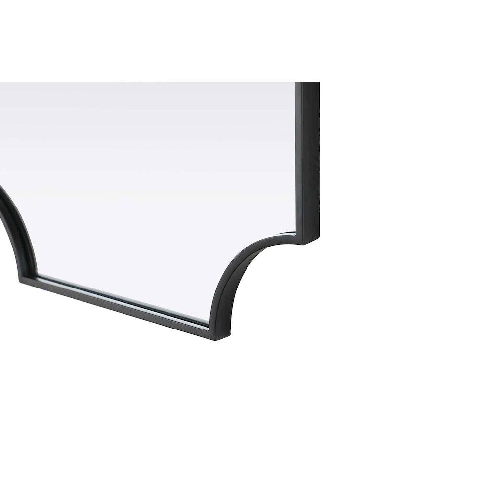 Left. Elegant Kitchen and Bath - Notched Metal Mirror 22x36 inch in Black - Black.