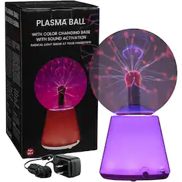 ACJPR - 6-Inch Touch & Sound Sensitive Plasma Ball – Interactive Electric Globe with Color-Changing Base for Kids & Adults