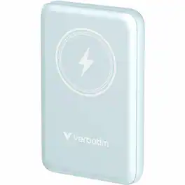 Verbatim - Charge 'n' Go Magnetic Wireless Power Bank 10000 mAh - Blue - 10000 mAh - 20 W - USB Type-C Connector - 1 x USB