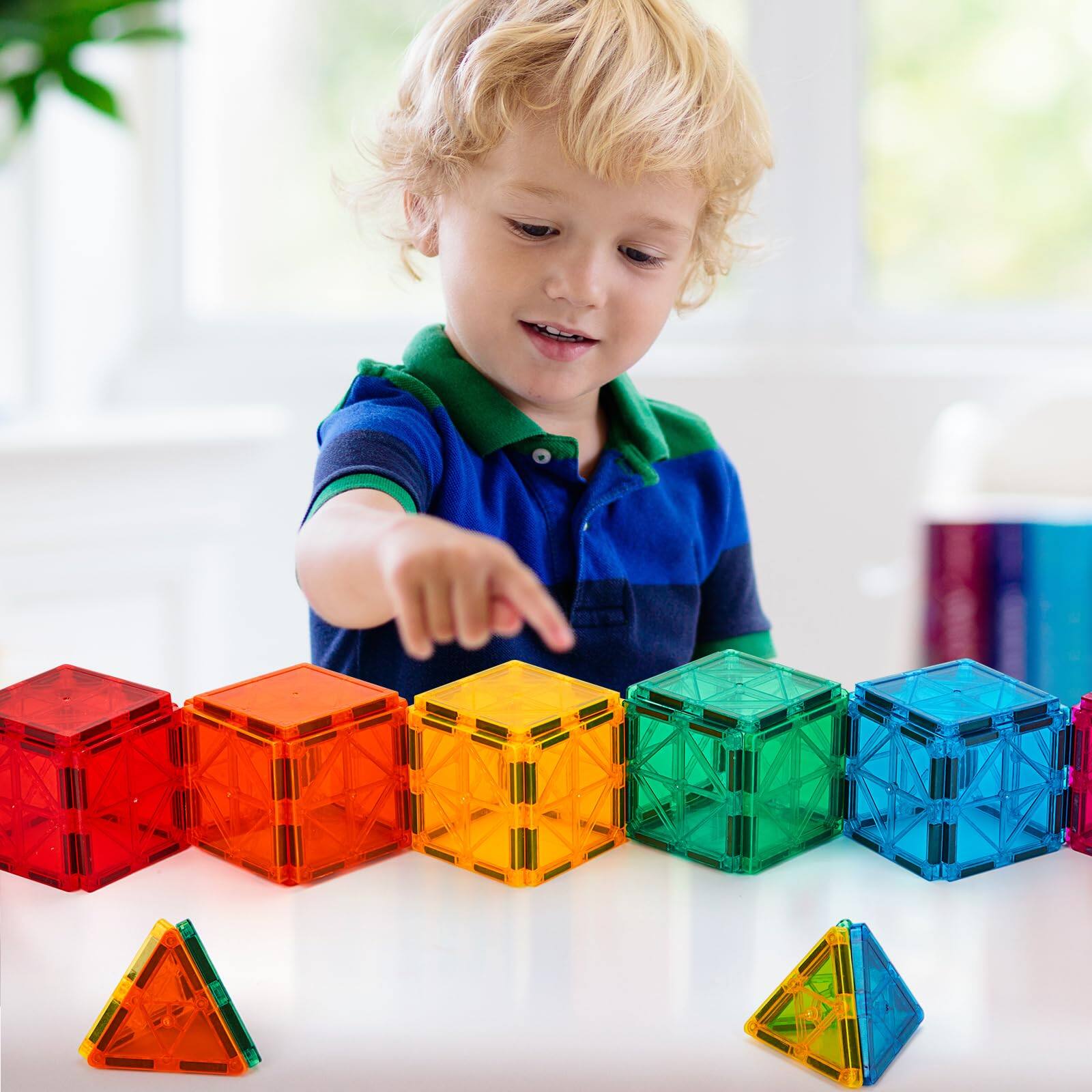 Alt View 3. NICHOLAS KLEIN - Magnetic Tiles 110pcs Building Set Blocks Construction Stem Learning And Playing Toys For Montessori - 110PCS.