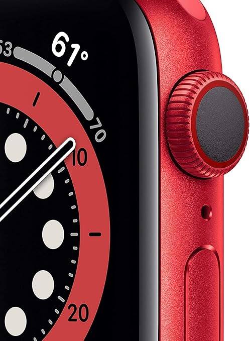 Angle. Apple - Watch Series 6 Aluminum 44mm (GPS + Cellular) - Red.