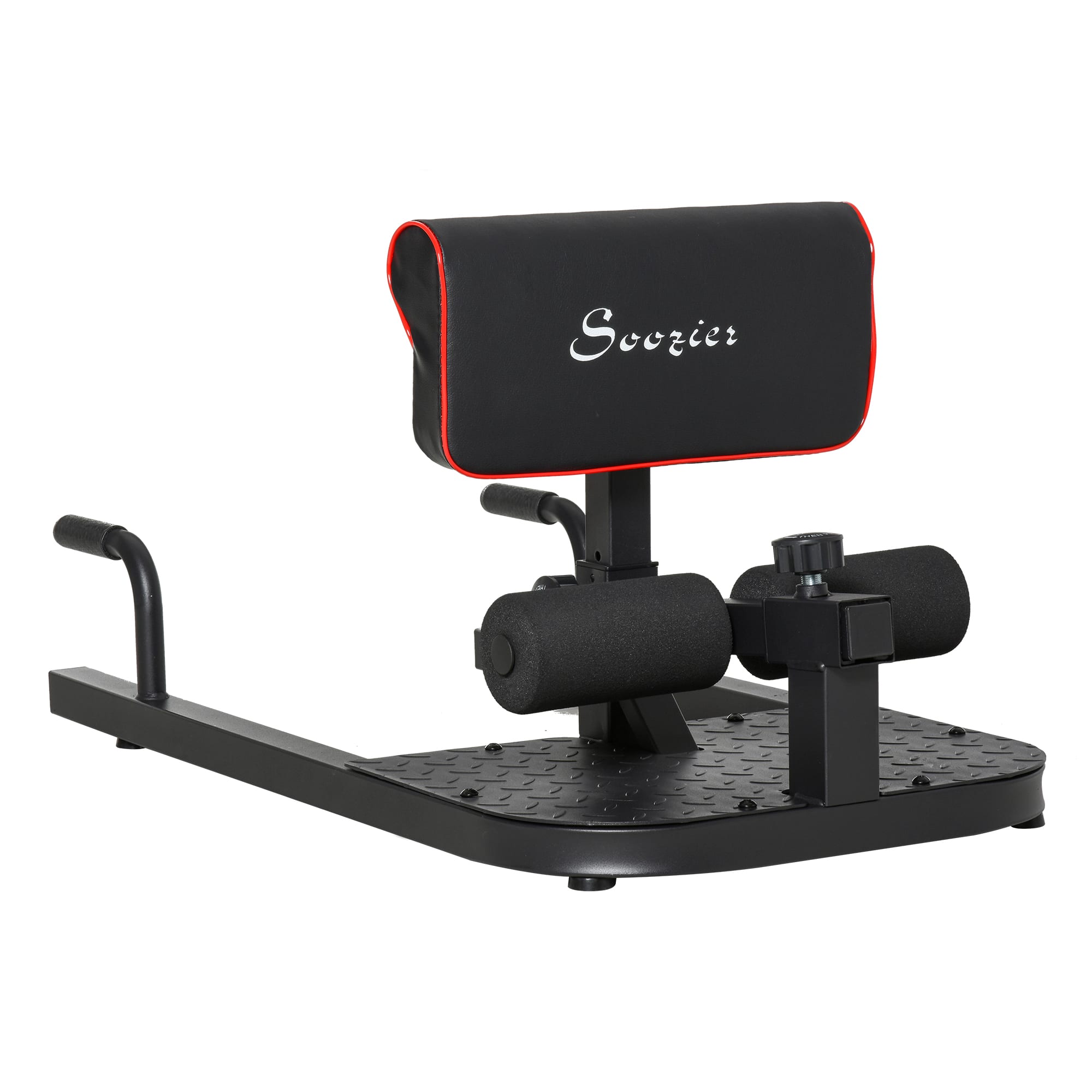 Soozier - 3 in 1 Padded Push Up Sit Up Squat Machine Home Gym Fitness Equipment - Black