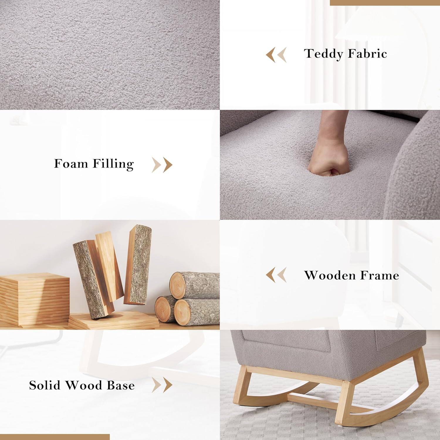 - Teddy Fabric
- Foam Filling
- Wooden Frame
- Solid Wood Base