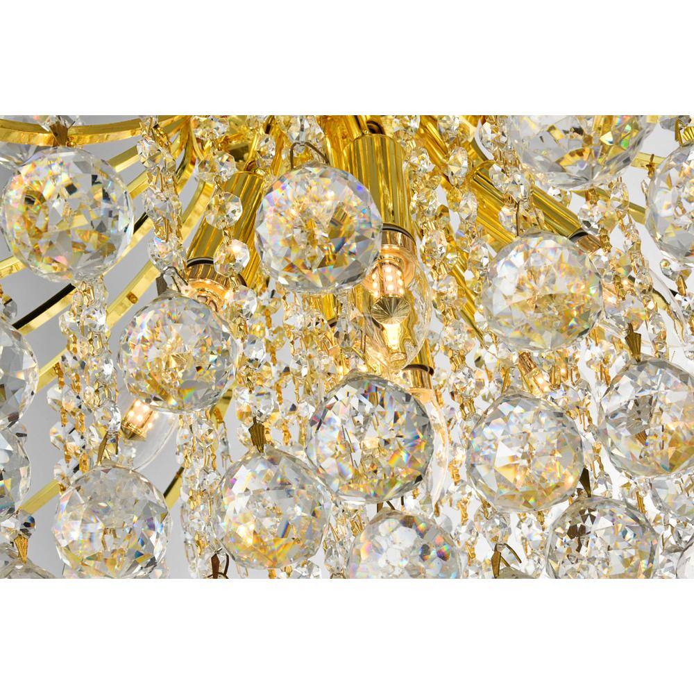 Angle. Elegant Lighting - Toureg 11 light Gold Chandelier Clear Royal Cut Crystal - Gold.