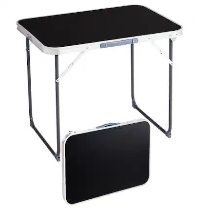 Front. Winado - 2.3FT Portable Folding Camping Table Aluminum with Carrying Handle Lightweight for Indoor Outdoor Party Picnic Camping - Black.