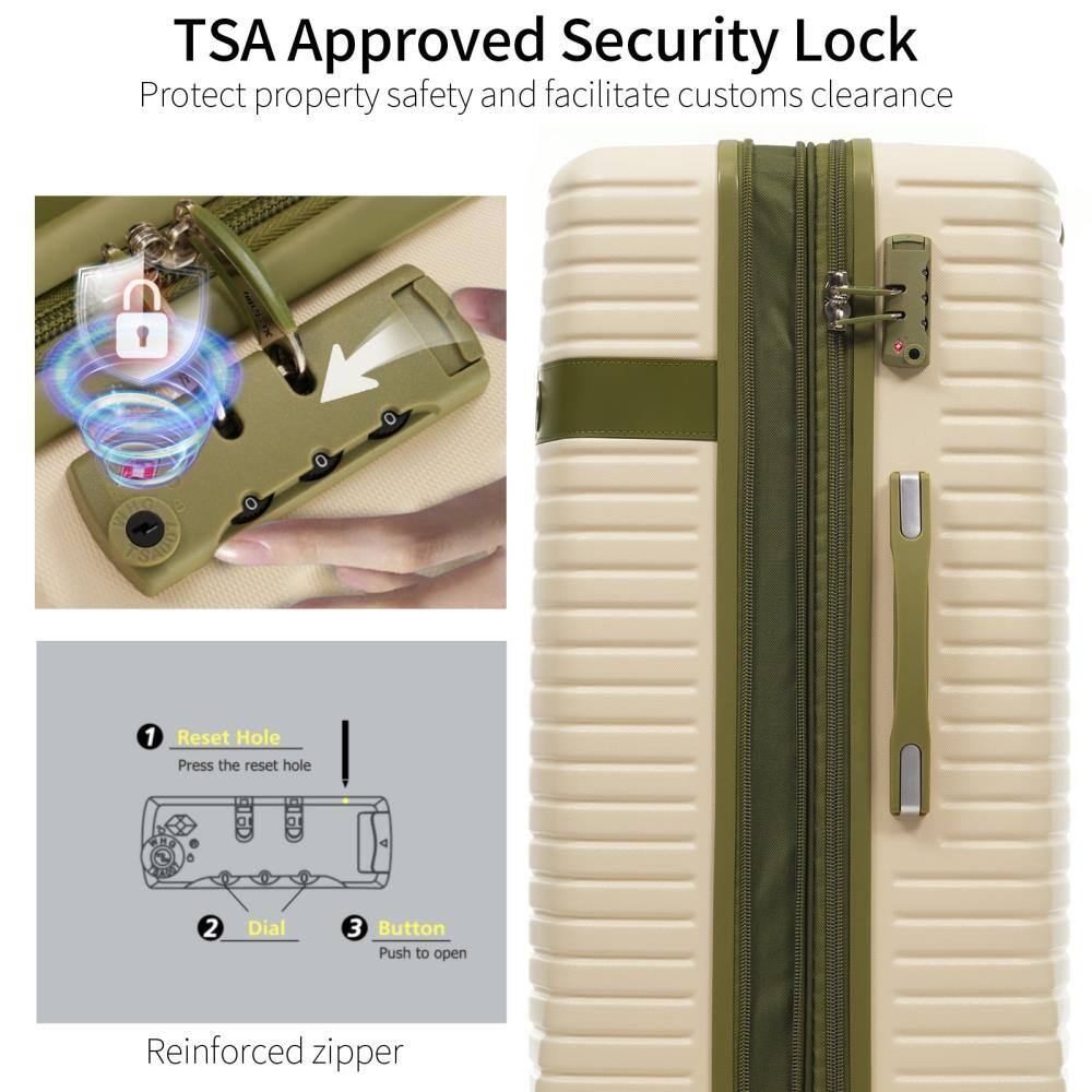TSA Approved Security Lock  
Protect property safety and facilitate customs clearance  

1. Reset Hole  
Press the reset hole  

2. Dial  

3. Button  
Push to open  

Reinforced zipper