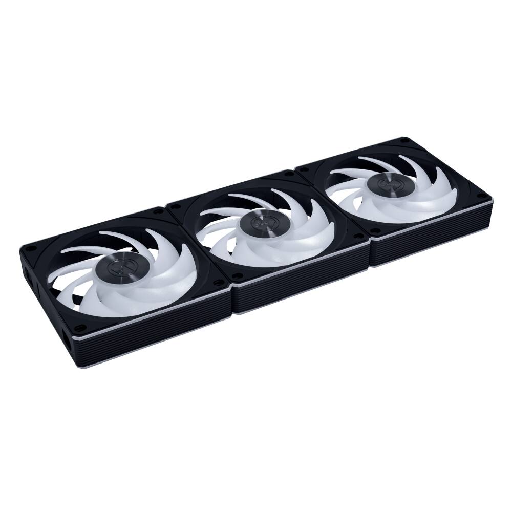 Angle. Lian Li - UNI FAN CL Flex 120mm Normal Blade (NOT Reverse) ARGB Fan, 3 Pack, Controller Included (12CL1F3B) - Black.