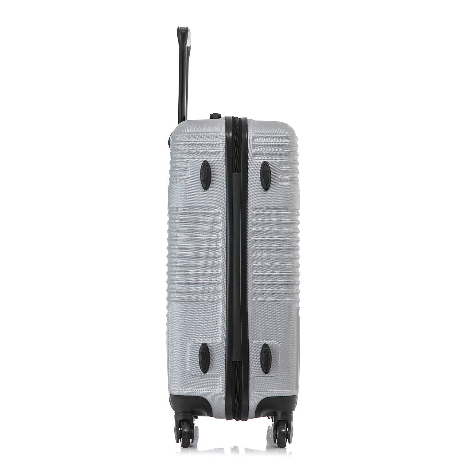 Alt View 3. InUSA - Resilience Lightweight Hardside Spinner Luggage 24" - Silver.